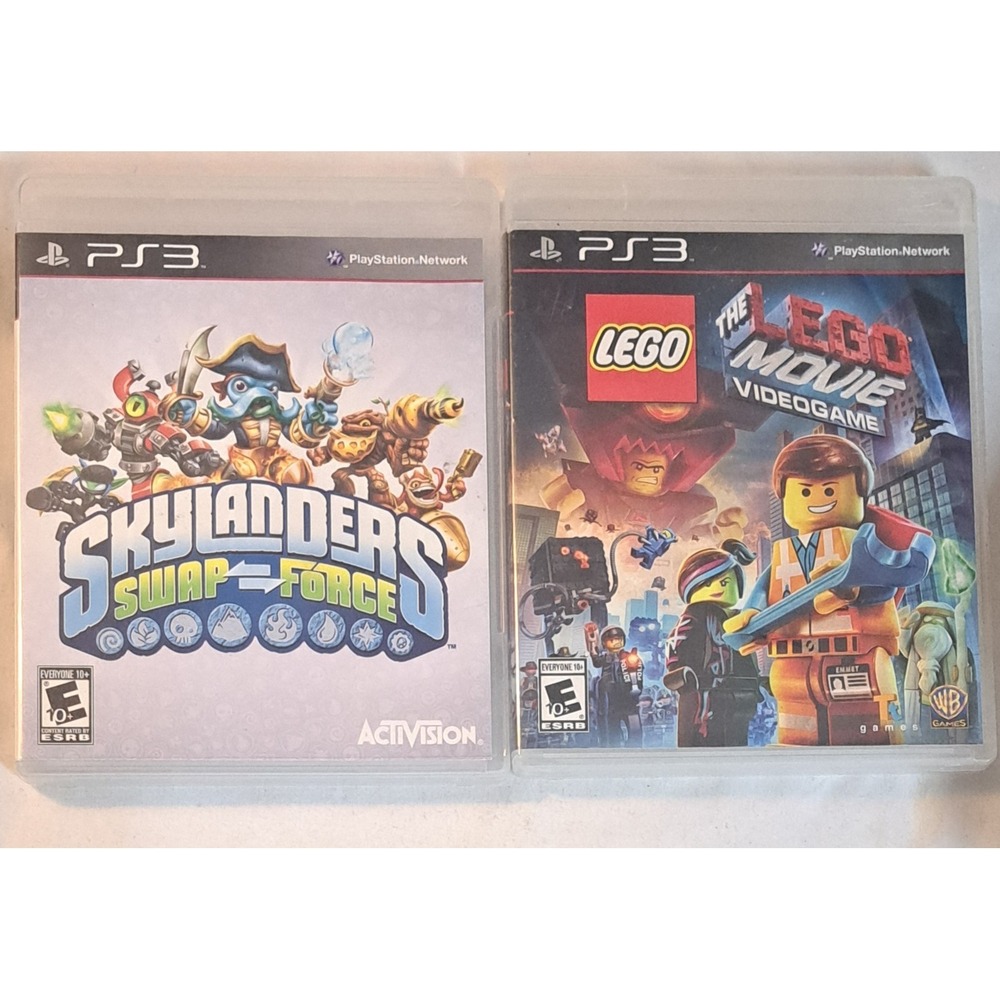PS3 Game Lot LEGO Movie Video Game + Skylanders Swap Force Complete Tested
